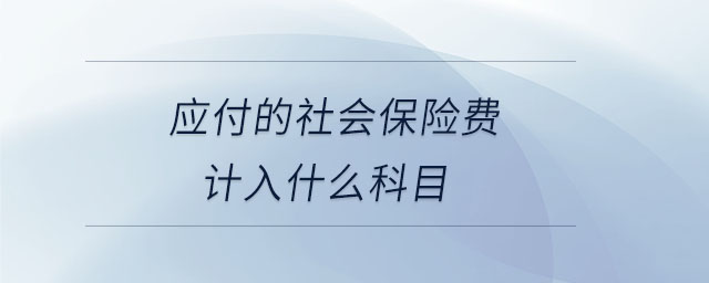 應(yīng)付的社會(huì)保險(xiǎn)費(fèi)計(jì)入什么科目 應(yīng)付的社會(huì)保險(xiǎn)費(fèi)計(jì)入什么科目