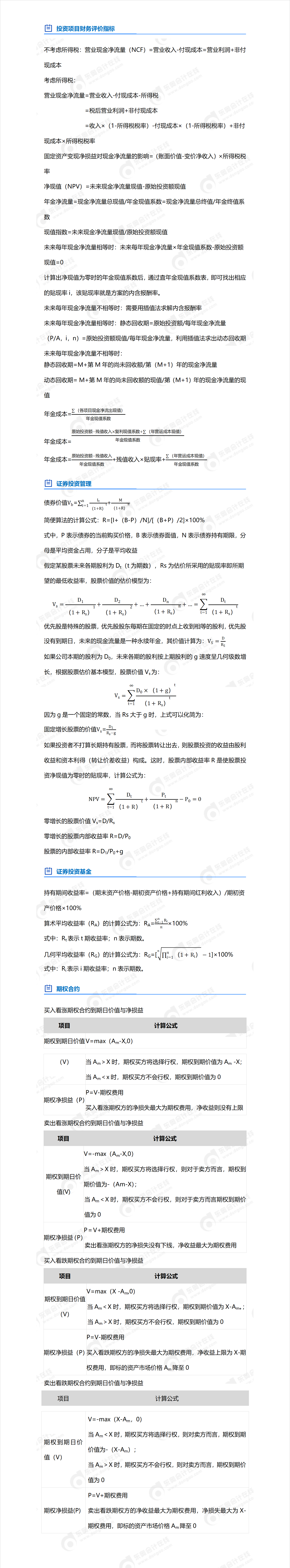 中級會計第六章公式