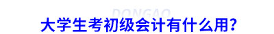 大學(xué)生考初級(jí)會(huì)計(jì)有什么用？