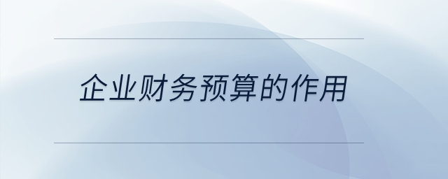 企業(yè)財務(wù)預(yù)算的作用? 企業(yè)財務(wù)預(yù)算的作用?