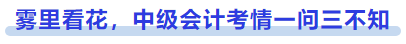 霧里看花，中級(jí)會(huì)計(jì)考情一問(wèn)三不知