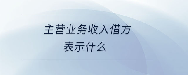 主營(yíng)業(yè)務(wù)收入借方表示什么 主營(yíng)業(yè)務(wù)收入借方表示什么