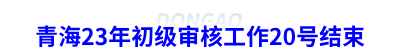 青海23年初級會計審核工作20號結束
