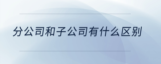 分公司和子公司有什么區(qū)別？