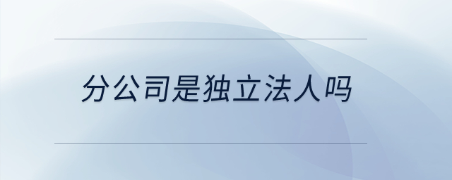 分公司是獨(dú)立法人嗎？