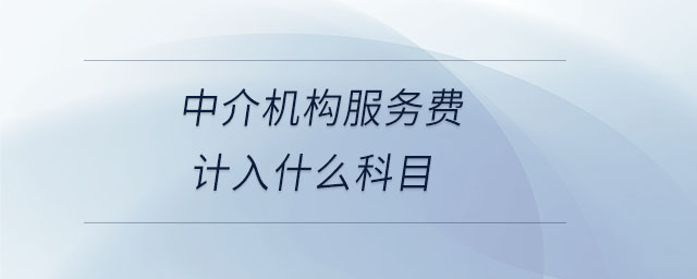 中介機構服務費計入什么科目 中介機構服務費計入什么科目
