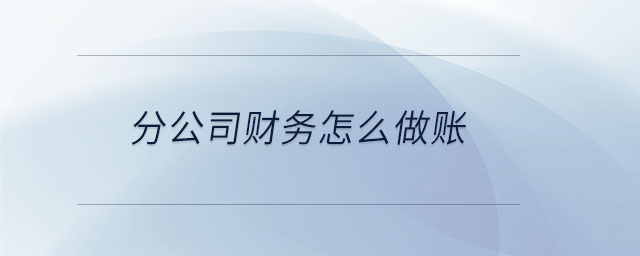 分公司財(cái)務(wù)怎么做賬