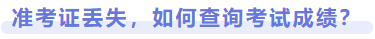 準(zhǔn)考證丟失，如何查詢考試成績(jī)？