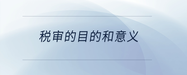 稅審的目的和意義？