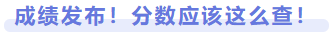 成績發(fā)布！成績應該這么查！