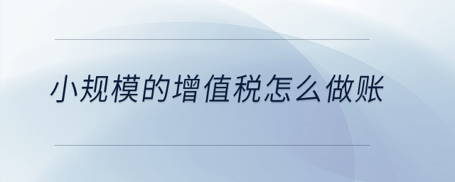 小規(guī)模的增值稅怎么做賬？