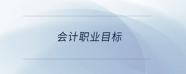 會計職業(yè)目標 會計職業(yè)目標