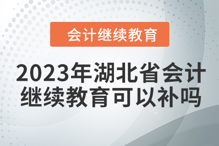 2023年湖北省會(huì)計(jì)繼續(xù)教育可以補(bǔ)嗎？