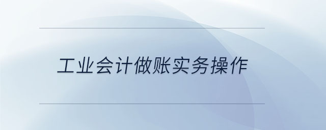 工業(yè)會計做賬實務(wù)操作 工業(yè)會計做賬實務(wù)操作