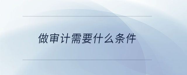 做審計需要什么條件 做審計需要什么條件