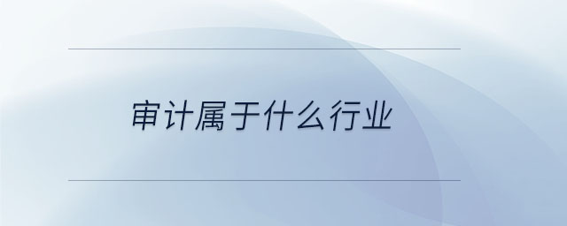 審計屬于什么行業(yè)
