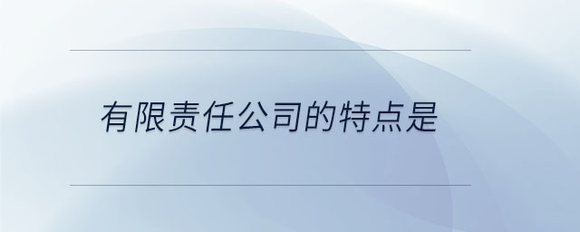 有限責(zé)任公司的特點(diǎn)是 有限責(zé)任公司的特點(diǎn)是