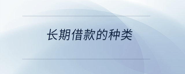 長期借款的種類？