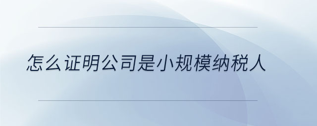 怎么證明公司是小規(guī)模納稅人 怎么證明公司是小規(guī)模納稅人