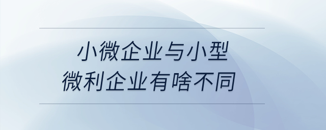 小微企業(yè)與小型微利企業(yè)有啥不同？