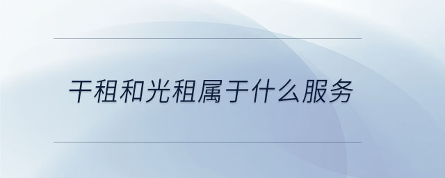 干租和光租屬于什么服務(wù) 干租和光租屬于什么服務(wù)