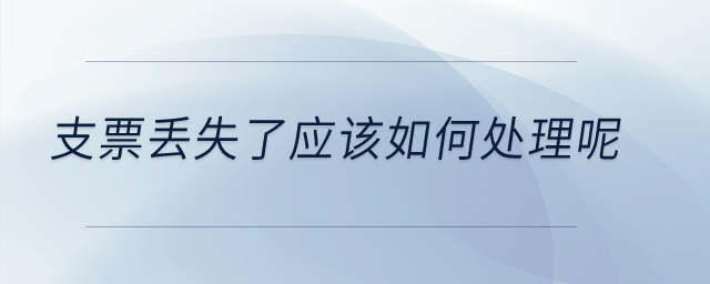 支票丟失了應(yīng)該如何處理呢？