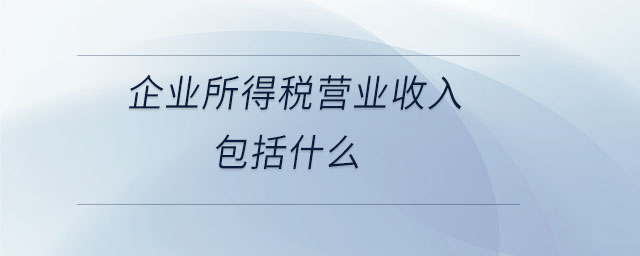 企業(yè)所得稅營業(yè)收入包括什么 企業(yè)所得稅營業(yè)收入包括什么