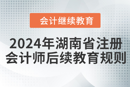 2024年湖南省注冊(cè)會(huì)計(jì)師后續(xù)教育規(guī)則 2024年湖南省注冊(cè)會(huì)計(jì)師后續(xù)教育規(guī)則