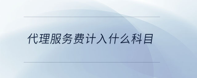 代理服務(wù)費(fèi)計(jì)入什么科目 代理服務(wù)費(fèi)計(jì)入什么科目