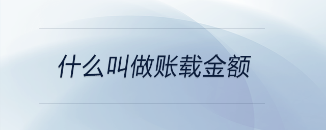 什么叫做賬載金額 什么叫做賬載金額