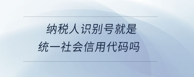 納稅人識(shí)別號(hào)就是統(tǒng)一社會(huì)信用代碼嗎 納稅人識(shí)別號(hào)就是統(tǒng)一社會(huì)信用代碼嗎