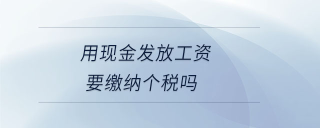 用現(xiàn)金發(fā)放工資要繳納個稅嗎