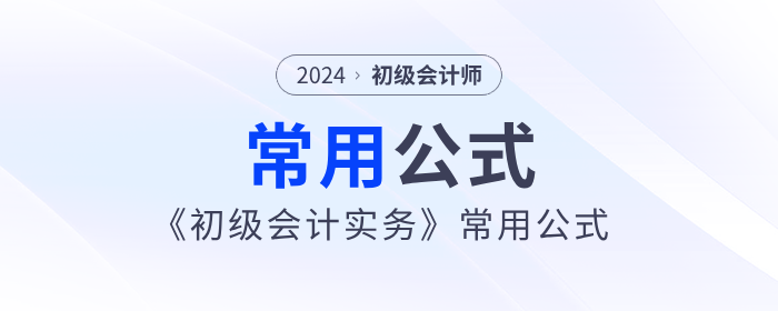 干貨分享：2024年《初級會計實務》常用公式