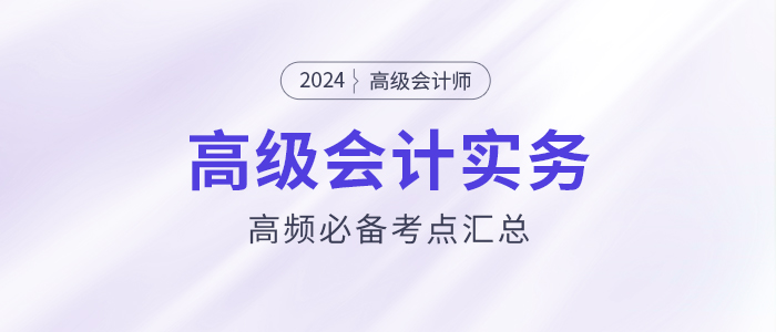 2024年高級會計(jì)師《高級會計(jì)實(shí)務(wù)》高頻必備考點(diǎn)匯總