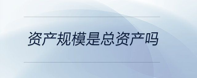 資產(chǎn)規(guī)模是總資產(chǎn)嗎 資產(chǎn)規(guī)模是總資產(chǎn)嗎
