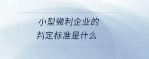 小型微利企業(yè)的判定標(biāo)準(zhǔn)是什么