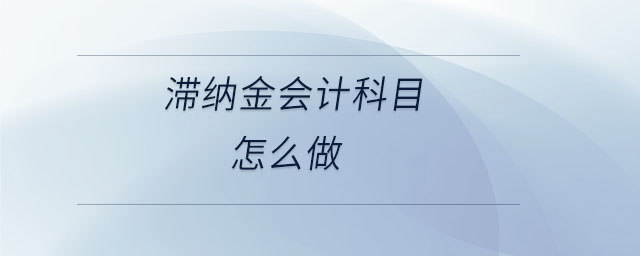 滯納金會計科目怎么做 滯納金會計科目怎么做