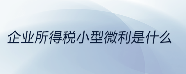 企業(yè)所得稅小型微利是什么 企業(yè)所得稅小型微利是什么