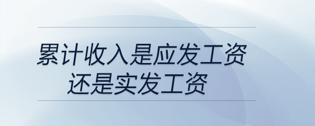 累計收入是應發(fā)工資還是實發(fā)工資 累計收入是應發(fā)工資還是實發(fā)工資
