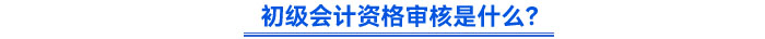 初級會計資格審核是什么？