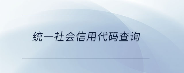 統(tǒng)一社會(huì)信用代碼查詢 統(tǒng)一社會(huì)信用代碼查詢