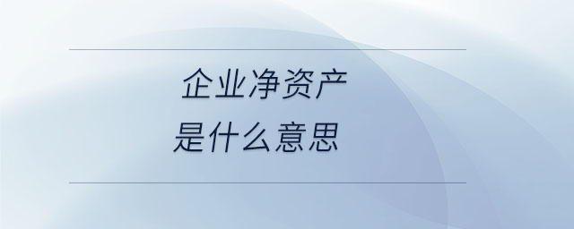 企業(yè)凈資產(chǎn)是什么意思 企業(yè)凈資產(chǎn)是什么意思