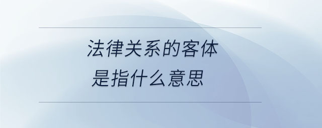 法律關系的客體是指什么意思 法律關系的客體是指什么意思