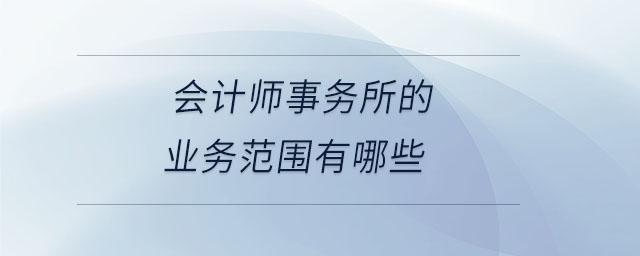 會(huì)計(jì)師事務(wù)所的業(yè)務(wù)范圍有哪些
