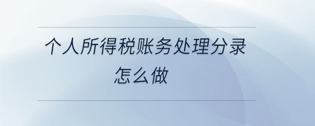 個(gè)人所得稅賬務(wù)處理分錄怎么做 個(gè)人所得稅賬務(wù)處理分錄怎么做
