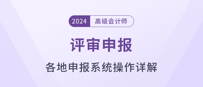 匯總！各地2024年高級(jí)會(huì)計(jì)師評(píng)審申報(bào)系統(tǒng)操作方法解讀