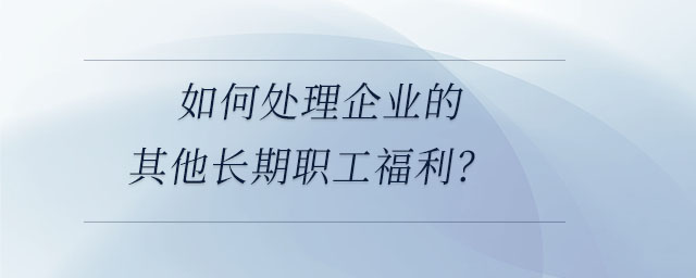 如何處理企業(yè)的其他長期職工福利？