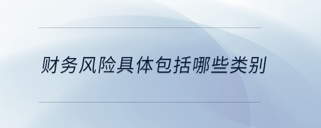 財務(wù)風(fēng)險具體包括哪些類別 財務(wù)風(fēng)險具體包括哪些類別