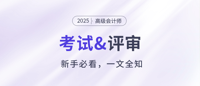 新手必看！關(guān)于2025年高級會計職稱考試&評審