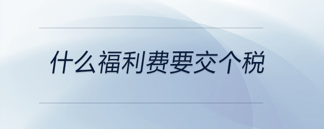 什么福利費要交個稅 什么福利費要交個稅